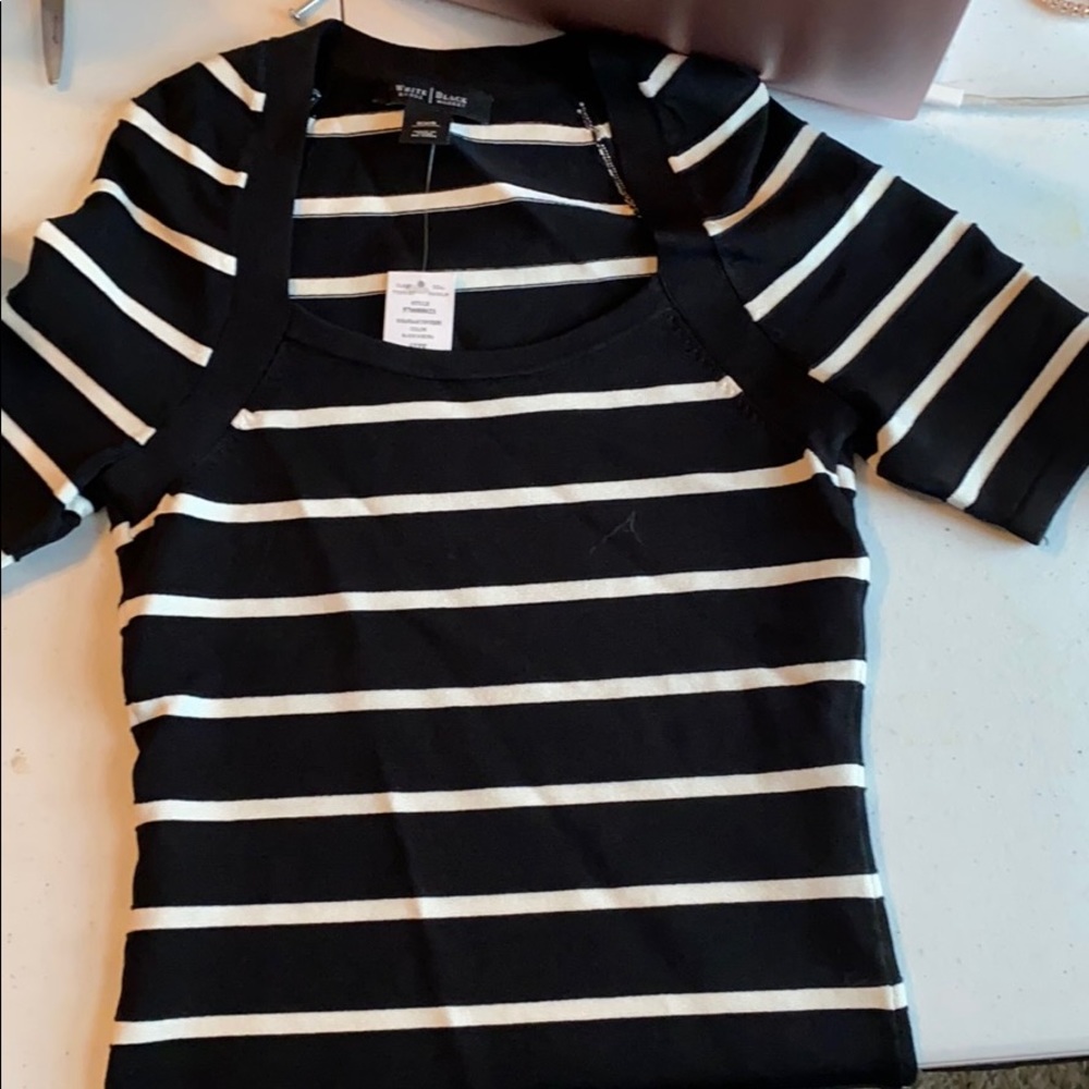 NWT White House Black Market Bandage Striped Tee